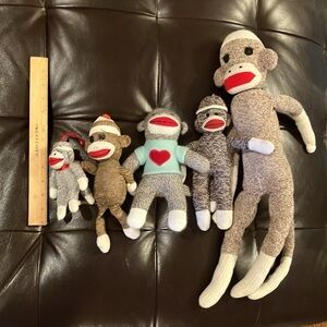 Sock Monkey Pals Group of Five. Fun!